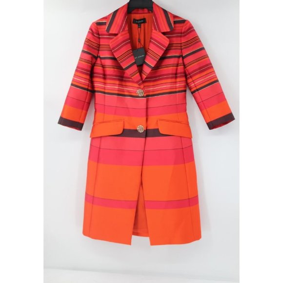 St. John Jackets & Blazers - NWT St John coat women's 2 Sienna multi topper jacket jacquard metallic striped